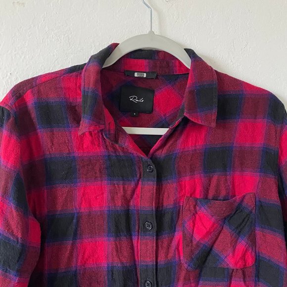 Rails Womens Shirt Plaid Size S Milo Black Cherry Violet Long Sleeve Casual Top - Picture 3 of 12